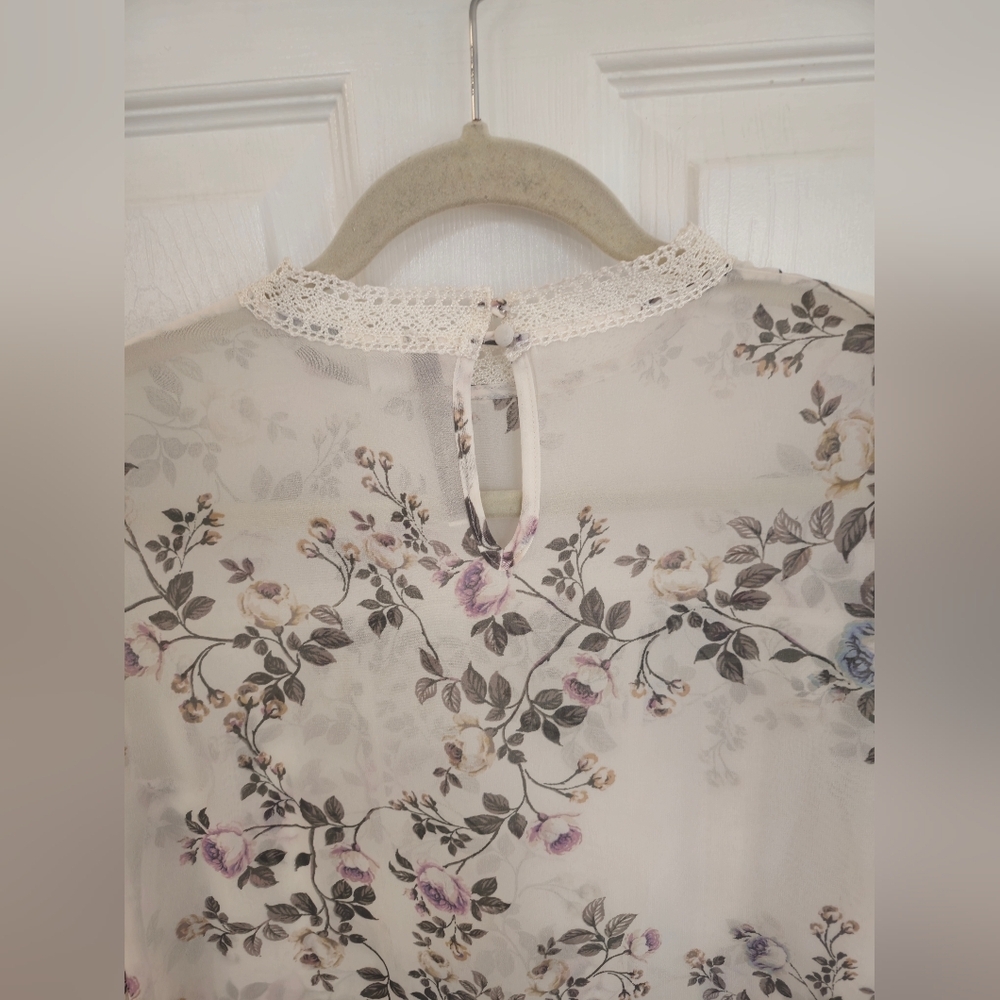 LC Lauren Conrad Runway 2 pc Blouse and Maxi Skirt Set Floral Size Small - Picture 6 of 16